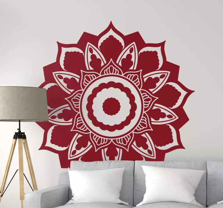 Adesivo de arte mandala botânica intrincada - TenStickers