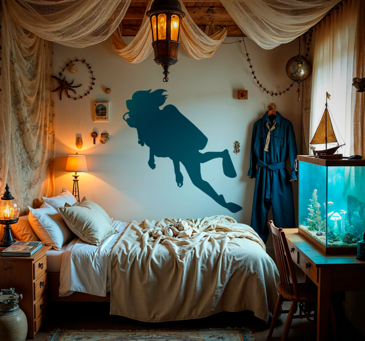 Adesivo de desporto mergulhadora - TenStickers