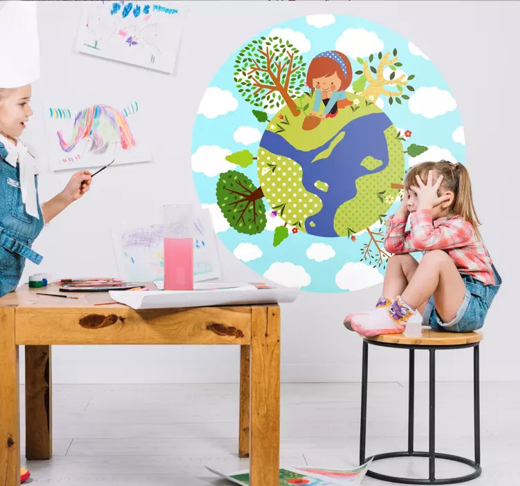 Adesivo de menina no topo do mundo - TenStickers