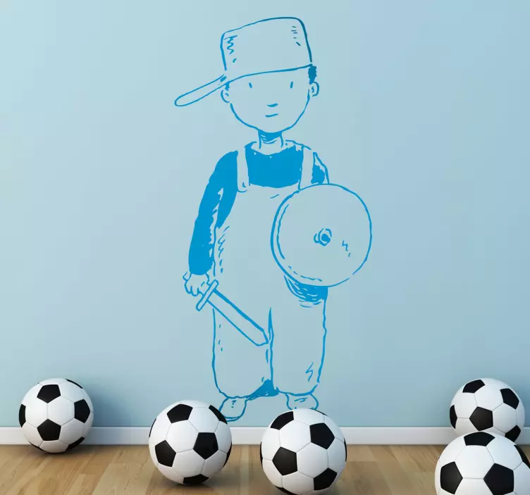 Adesivo de menino vestido de cavaleiro - TenStickers
