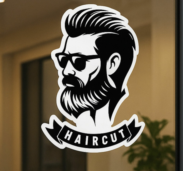 Adesivo de moda placa de barbearia - TenStickers