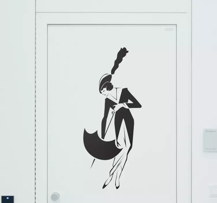 Adesivo de Mulher elegante com guarda-chuva - TenStickers