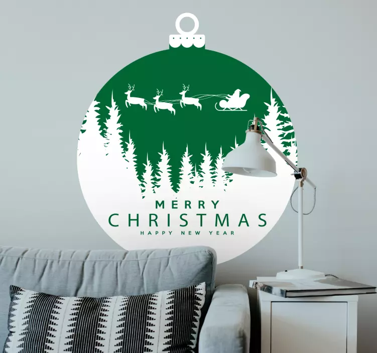 Adesivo de Natal design de ornamento festivo - TenStickers