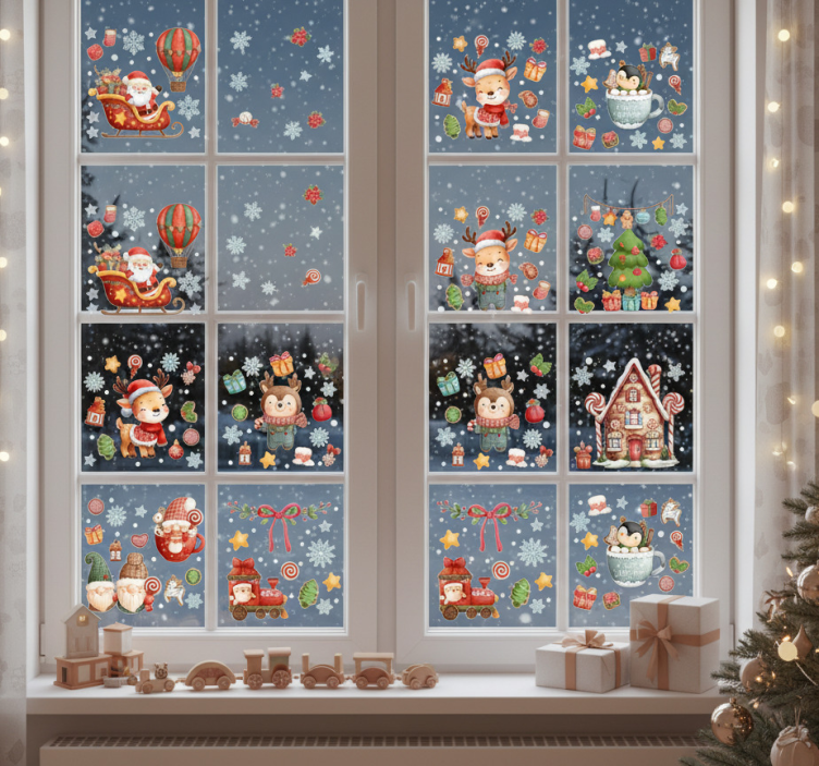 Adesivo de natal ornamentos de janela de inverno - TenStickers