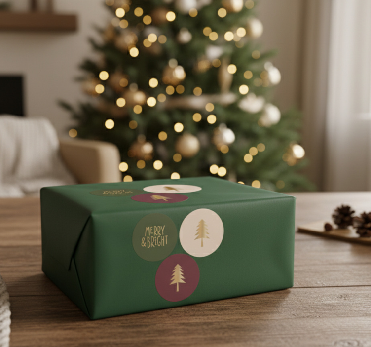 Adesivo de natal padrão clássico de férias - TenStickers