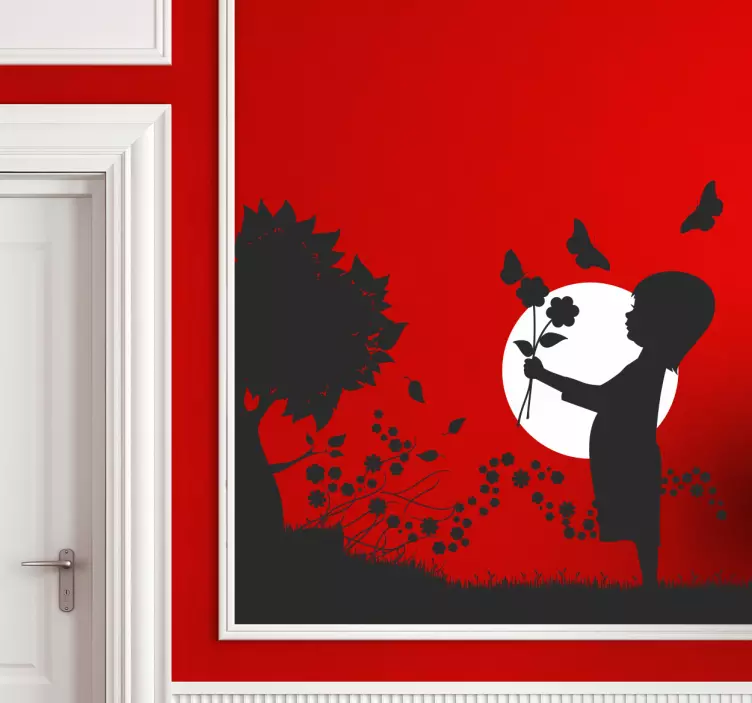 Adesivo de parede por do sol prado - TenStickers