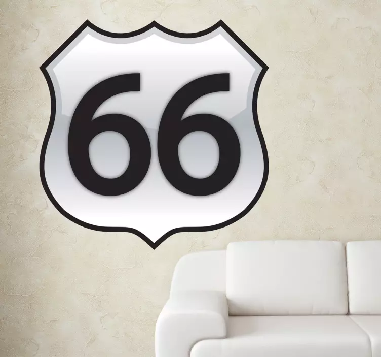 Adesivo de parede route 66 - TenStickers
