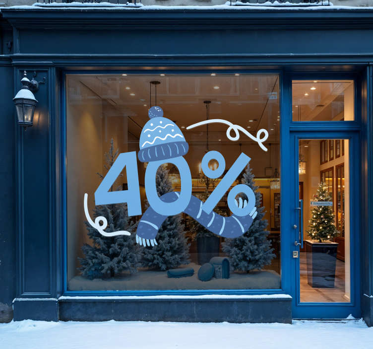 Adesivo de promoção desconto de inverno azul - TenStickers