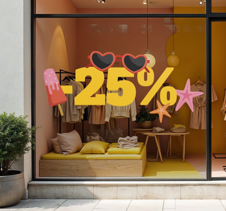 Adesivo de promoção desconto de verão colorido - TenStickers