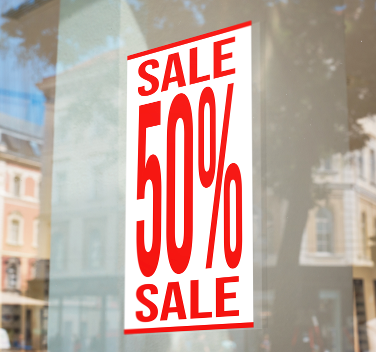 Adesivo de promoção desconto em formato alongado - TenStickers