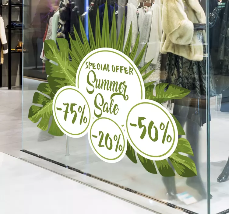 Adesivo de promoção liquidação de verão tropical - TenStickers