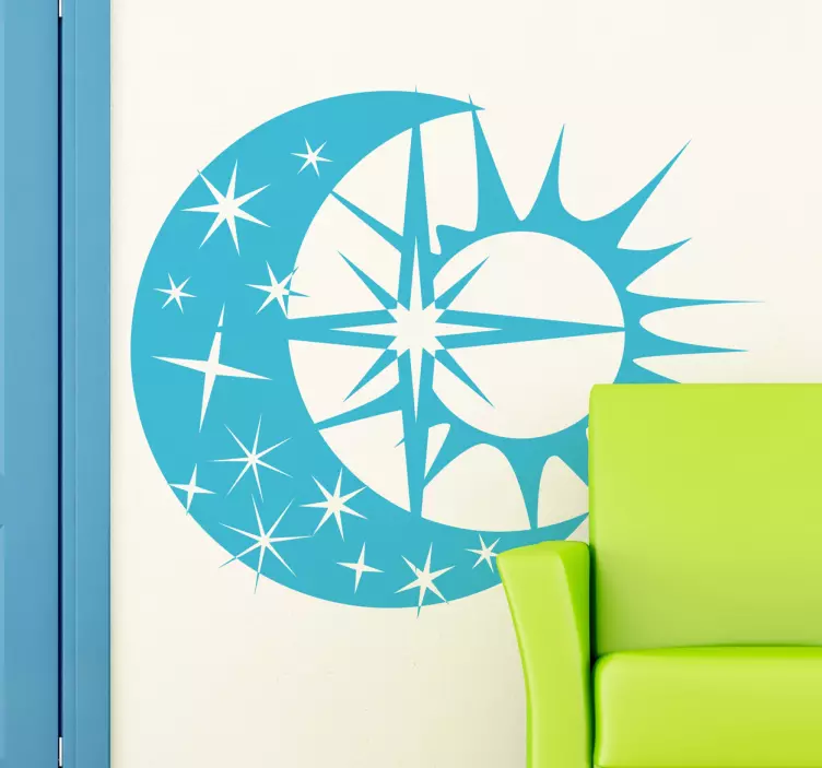 Adesivo de sol, lua e estrela - TenStickers