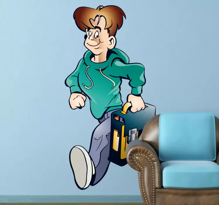 Autocolante de desenhos animados Saindo da Escola - TenStickers