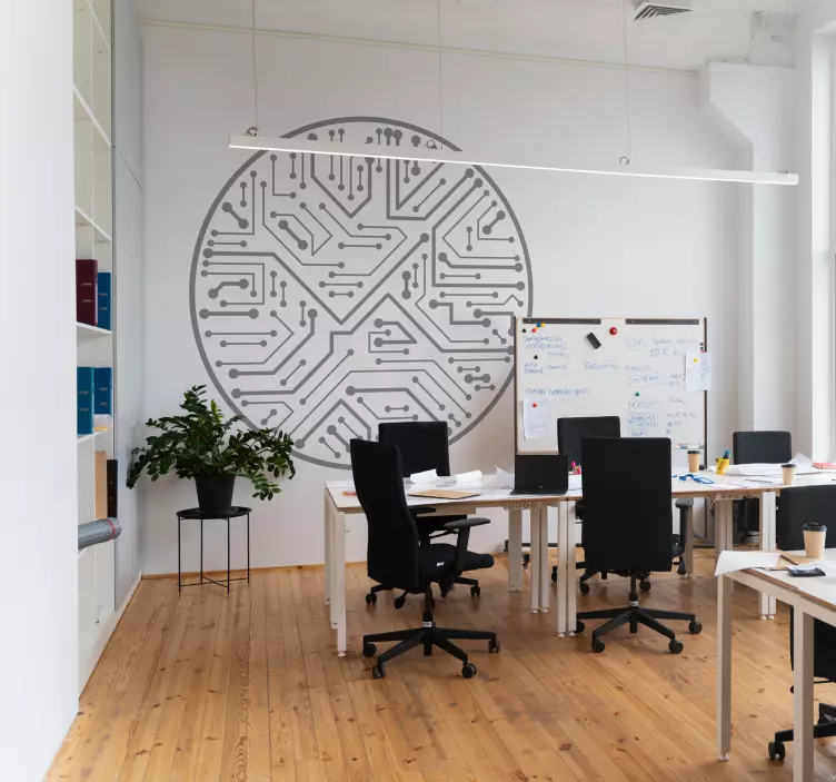 Vinil decorativo de tecnologia e internet circuito de chip - TenStickers