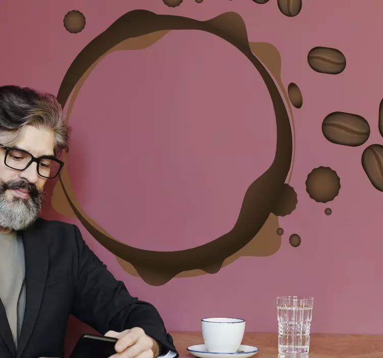 Adesivo decorativo desenho de mancha de café - TenStickers