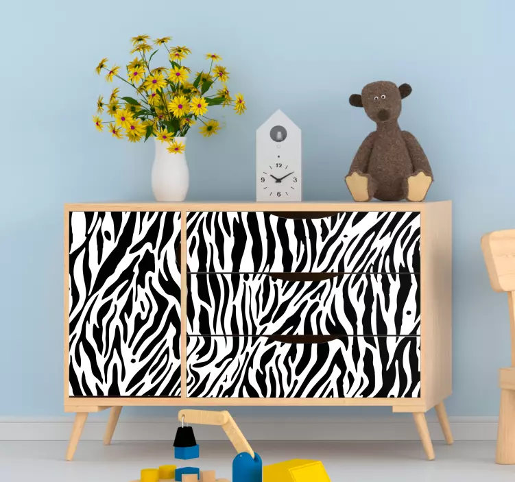 Autocolante para móveis design de padrão zebra - TenStickers