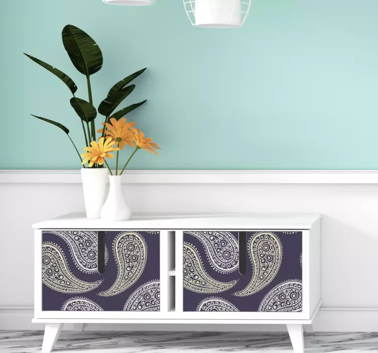 Adesivo decorativo elegante padrão paisley - TenStickers