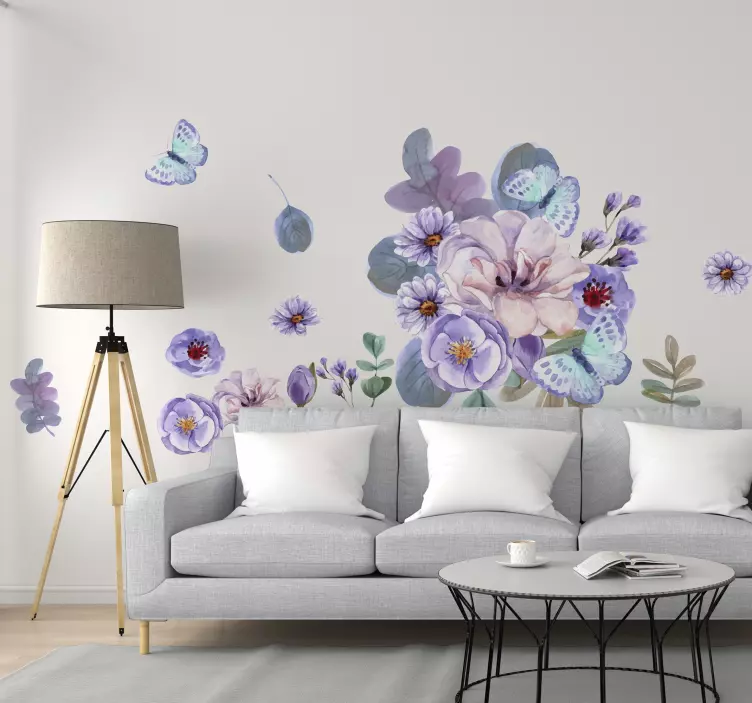 Flores adesivos Conjunto de flores em aquarela - TenStickers