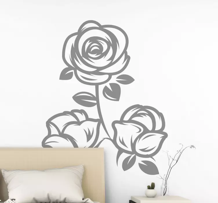 Flores adesivos Dois tipos de estilo de rosas - TenStickers
