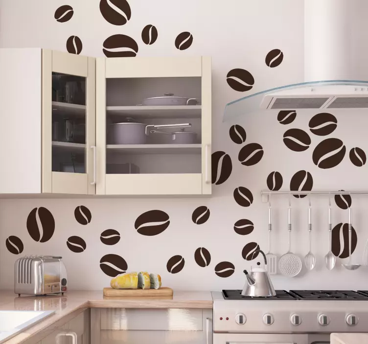Adesivo decorativo grãos de café - TenStickers