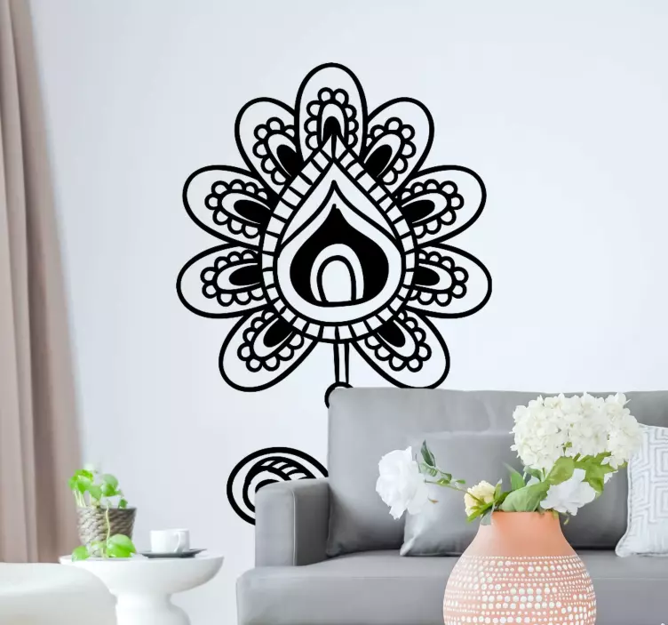 Adesivo decorativo motivo de padrão floral - TenStickers