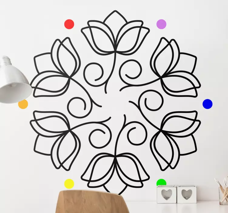 Adesivo decorativo motivo floral espiral - TenStickers