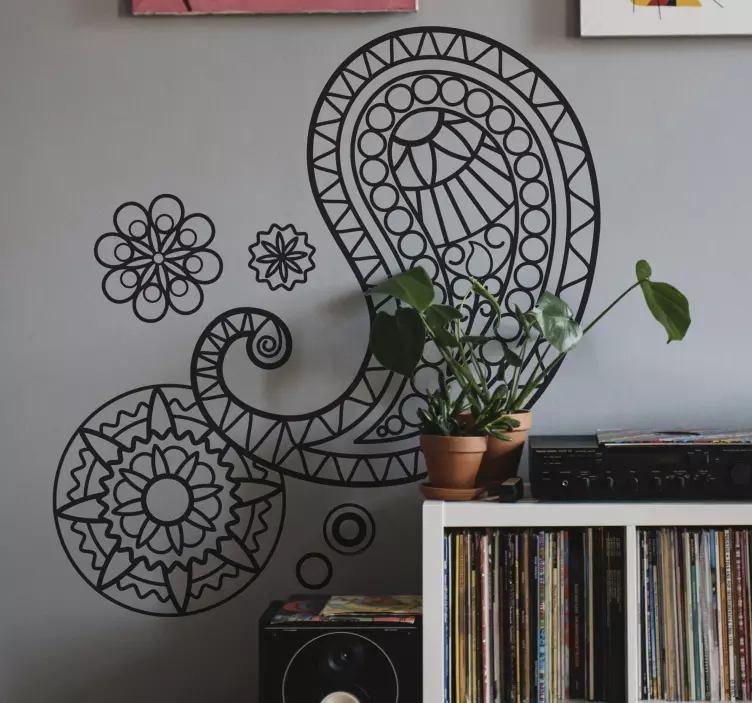 Adesivo decorativo motivo paisley vintage - TenStickers