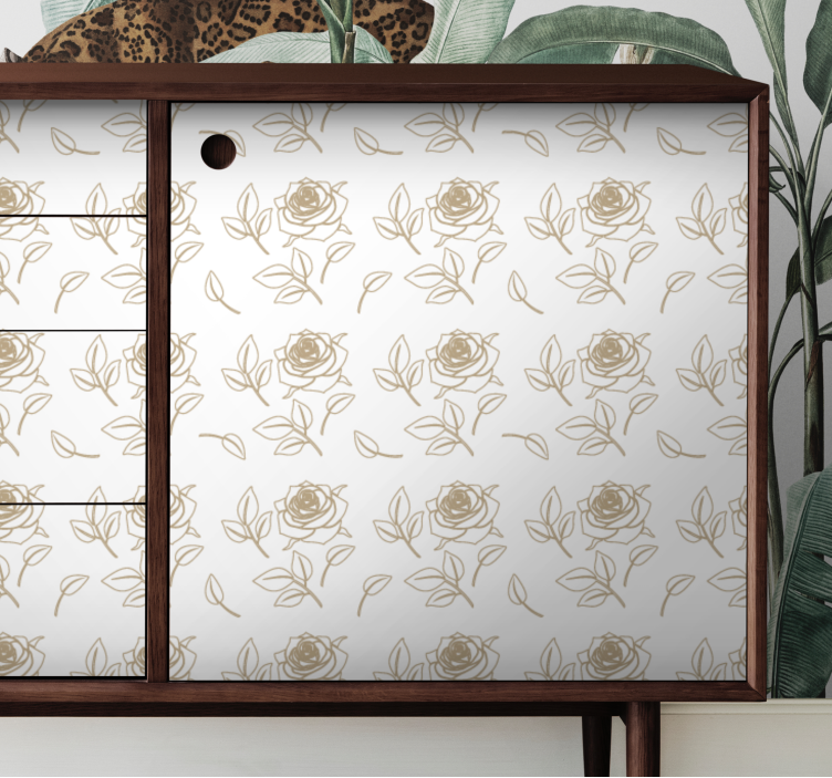 Adesivo decorativo padrão de rosa elegante - TenStickers