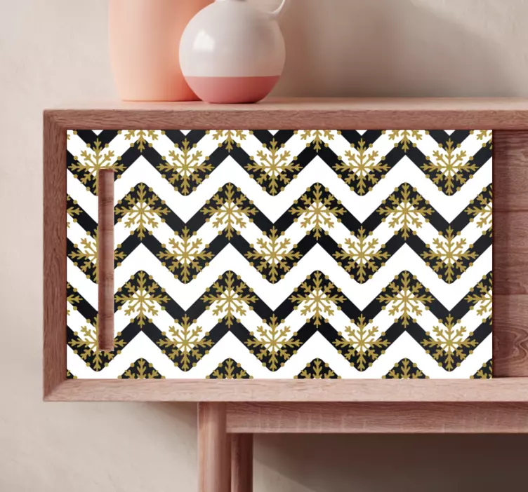Adesivo decorativo padrão floral chevron - TenStickers
