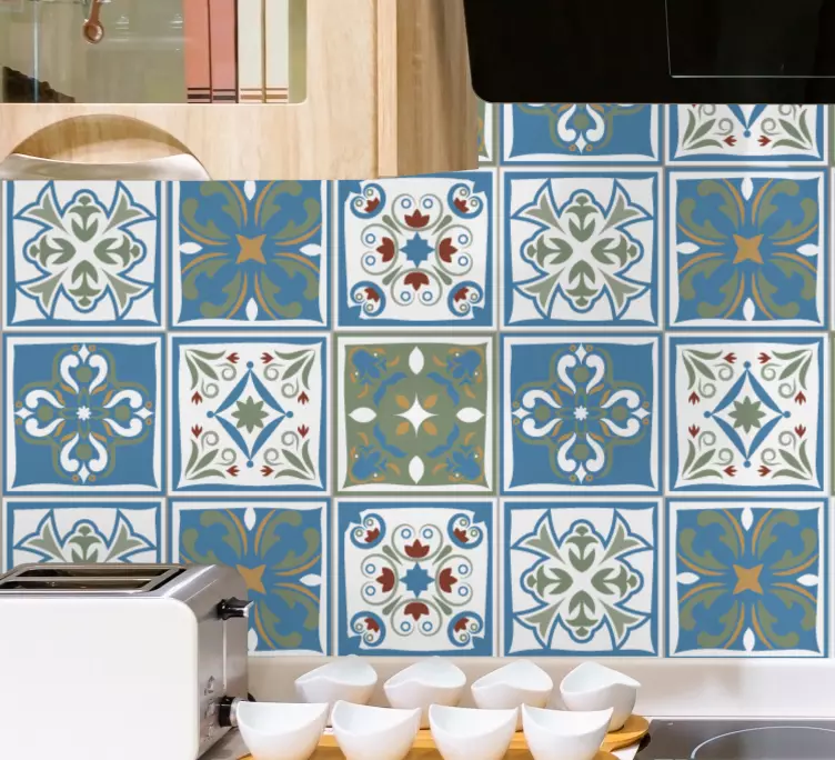 Adesivo decorativo padrões de azulejos ornamentados - TenStickers
