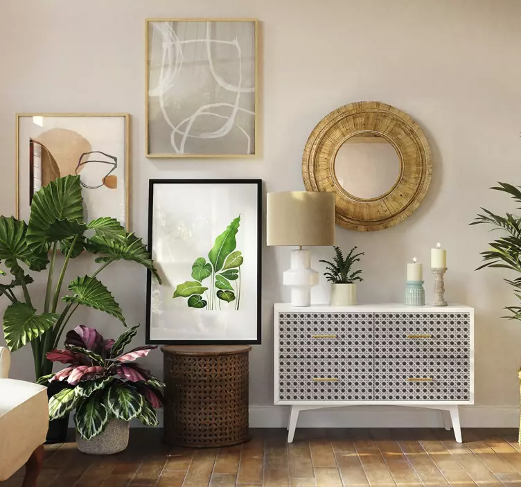 Autocolante para móveis padrão de folha contemporâneo - TenStickers