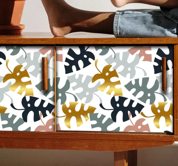 Adesivo decorativo padrões de folhas em negrito - TenStickers