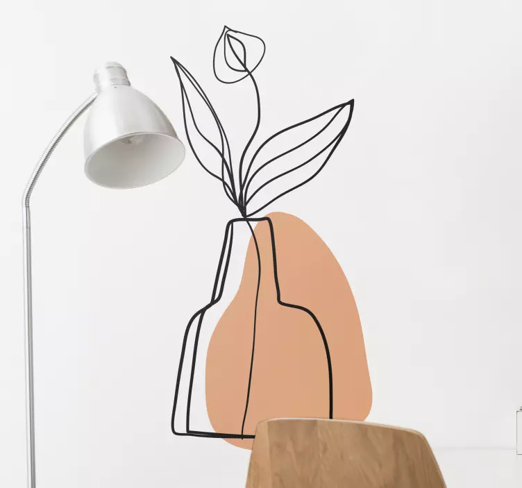 Adesivo decorativo vaso de flores estilizado - TenStickers
