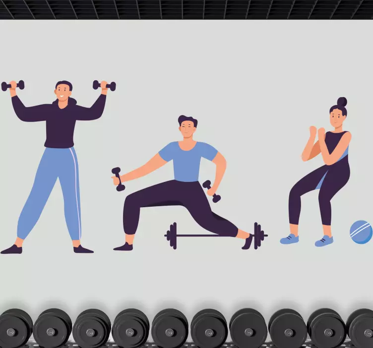 Adesivo desporto rotina de exercícios ativos - TenStickers