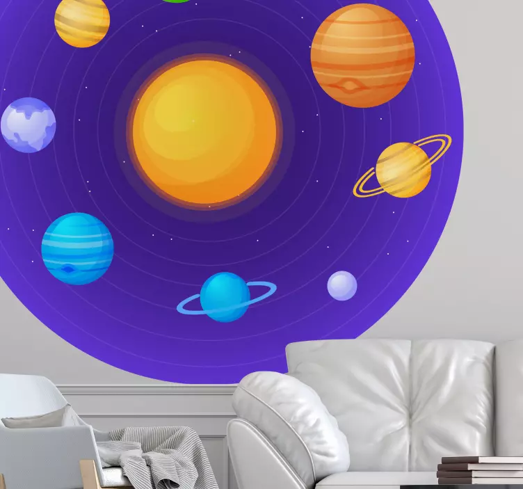 Adesivo do espaço sideral conceito de sistema solar - TenStickers