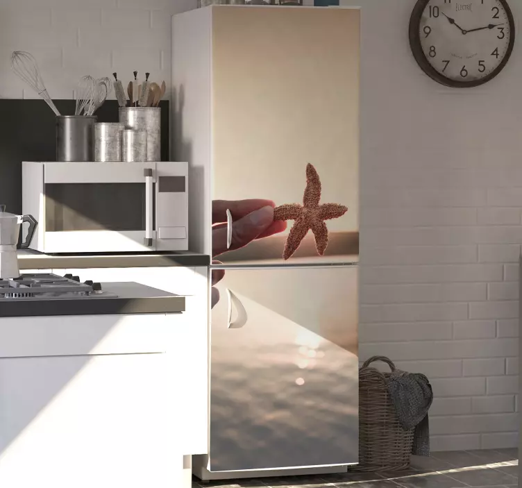 Autocolante para frigorífico ilusão de estrela do mar - TenStickers