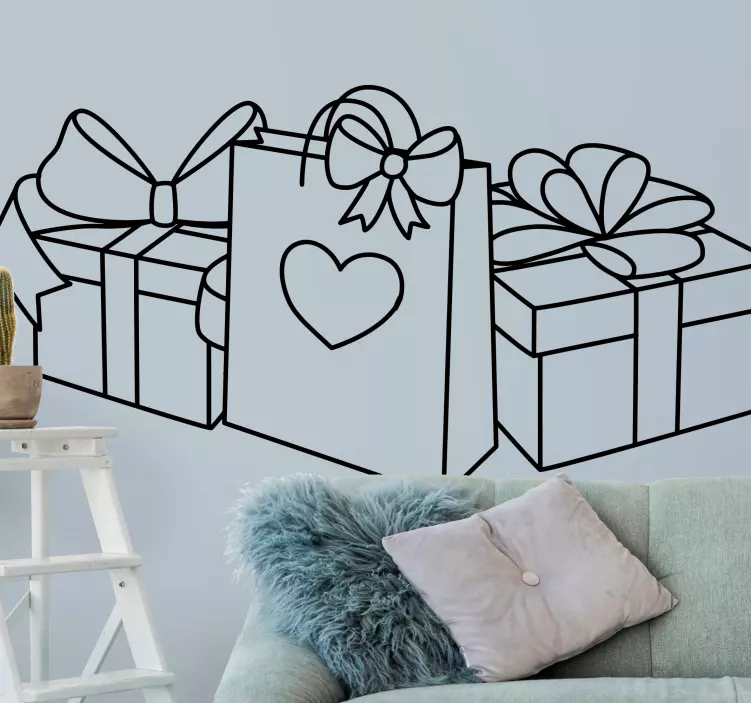 Adesivo festividade arranjo de sacolas de presentes - TenStickers