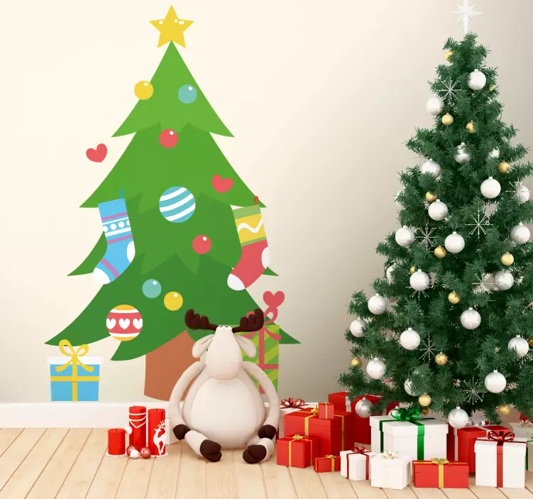 Adesivo festividade árvore de natal ornamental - TenStickers