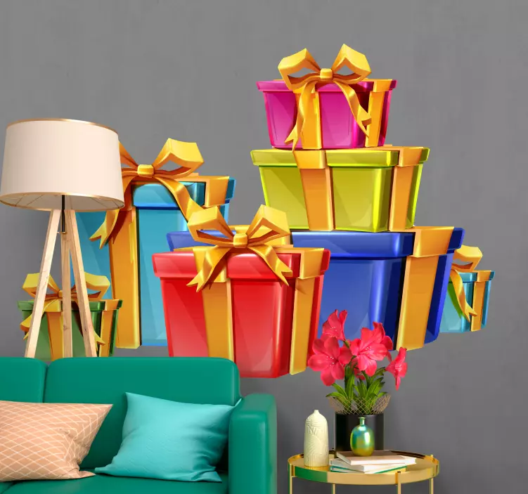 Adesivo festividade caixas de presente coloridas - TenStickers