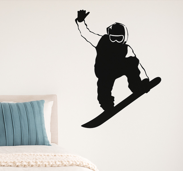 Adesivo desporto radical agarrar a cauda do snowboarder - TenStickers
