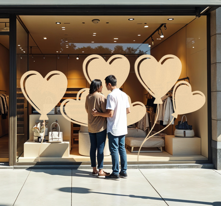 Adesivo São Valentim balões de coração - TenStickers