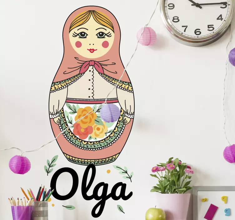 Autocolante animal boneca matryoshka personalizada - TenStickers