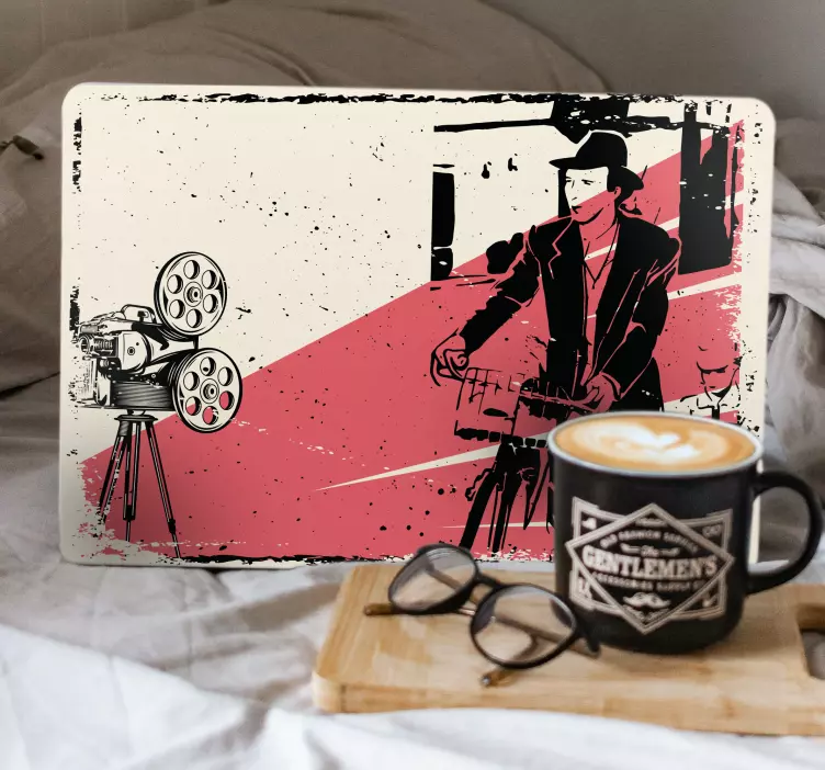 Adesivo para laptop cena cinematográfica de bicicleta - TenStickers