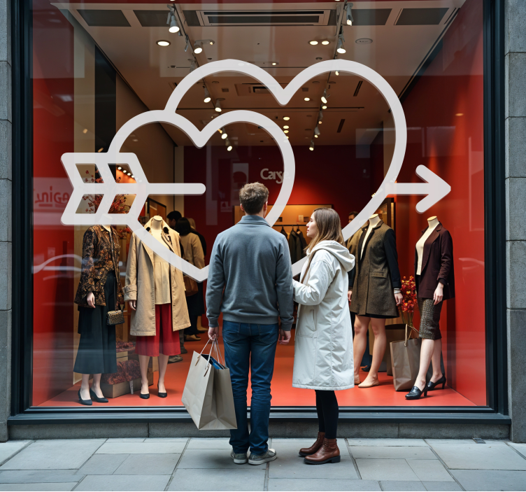 Adesivo São Valentim corações e flechas - TenStickers