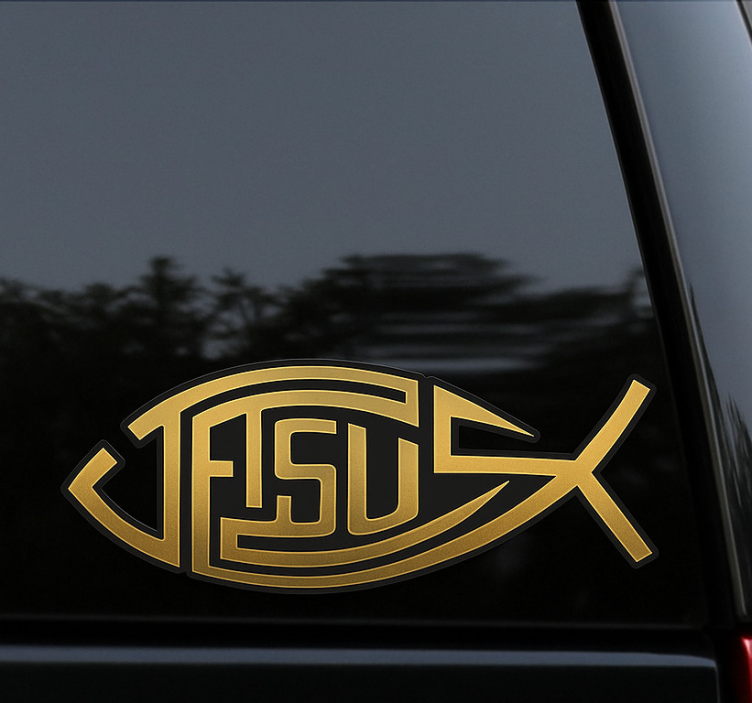 Adesivo para carro peixe jesus compacto - TenStickers