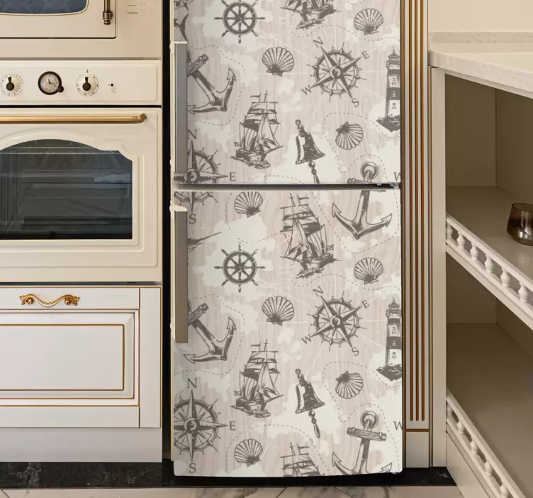 Autocolante para frigorífico design temático náutico - TenStickers