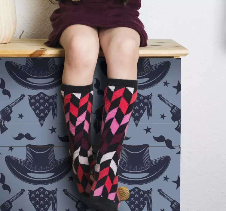 Autocolante animal estampa temática de cowboy - TenStickers