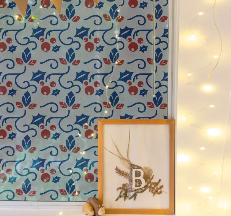 Adesivo natureza fundo azul floral - TenStickers