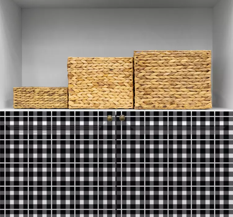 Autocolante animal fundo com padrão xadrez - TenStickers