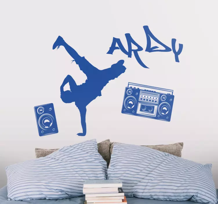 Adesivo musical gráfico dinâmico de breakdancer - TenStickers